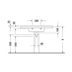 Duravit Starck 3 Waschtisch 485x1050x225mm, WonderGliss, Weiß Hochglanz, Rechtecki... DURAVIT-03041000001 4021534223440 (Abb. 1)