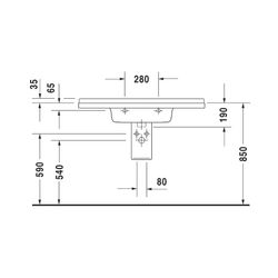 Duravit Starck 3 Waschtisch 485x1050x225mm, WonderGliss, Weiß Hochglanz, Rechtecki... DURAVIT-03041000001 4021534223440 (Abb. 1)