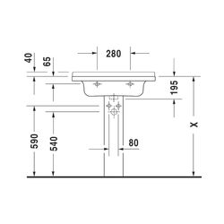 Duravit Starck 3 Waschtisch 490x700x235mm, WonderGliss, Weiß Hochglanz, Rechteckig... DURAVIT-03047000001 4021534256806 (Abb. 1)