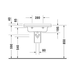 Duravit Starck 3 Waschtisch 490x700x235mm, WonderGliss, Weiß Hochglanz, Rechteckig... DURAVIT-03047000001 4021534256806 (Abb. 1)