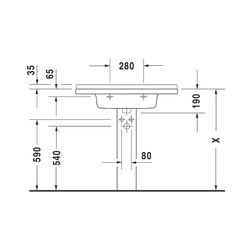 Duravit Starck 3 Waschtisch 485x850x225mm, WonderGliss, Weiß Hochglanz, Rechteckig... DURAVIT-03048000001 4021534223488 (Abb. 1)