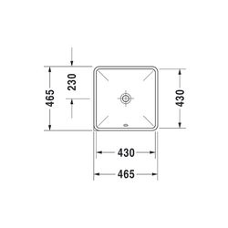 Duravit Starck 3 Einbauwaschtisch 465x465x185mm, Weiß Hochglanz, ohne HLB, mit Über... DURAVIT-0305430000 4021534812224 (Abb. 1)