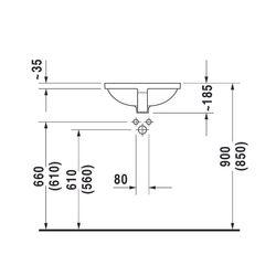 Duravit Starck 3 Einbauwaschtisch 465x465x185mm, Weiß Hochglanz, ohne HLB, mit Über... DURAVIT-0305430000 4021534812224 (Abb. 1)