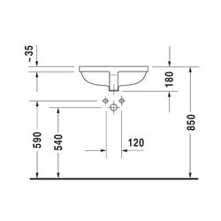 Duravit Starck 3 Einbauwaschtisch 365x530x180mm, Weiß Hochglanz, ohne HLB, mit Über... DURAVIT-0305490000 4021534226984 (Abb. 1)