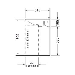 Duravit Starck 3 Waschtisch 545x700x200mm wandh. Weiß Hochglanz, Rechteckig, Wonde... DURAVIT-03097000001 4021534258299 (Abb. 1)
