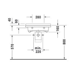 Duravit Starck 3 Waschtisch 545x600x200mm wandh. Weiß Hochglanz, Rechteckig, 1 Wasc... DURAVIT-0312600000 4021534346736 (Abb. 1)