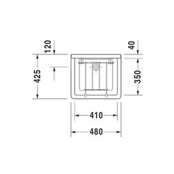 Duravit Starck 3 Ausgussbecken 480 mm, Weiß Hochglanz, Rechteckig, ohne HLB/Überlau... DURAVIT-0313480000 4021534279553 (Abb. 1)