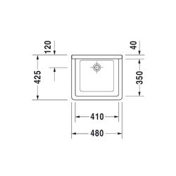Duravit Starck 3 Ausgussbecken 480 mm, Weiß Hochglanz, Rechteckig, ohne HLB/Überlau... DURAVIT-0313480000 4021534279553 (Abb. 1)