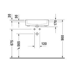 Duravit Vero Halbeinbauwaschtisch 470x550x170mm, Weiß Hochglanz, 1 HL, mit Überlauf... DURAVIT-0314550000 4021534484452 (Abb. 1)