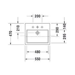Duravit Vero Halbeinbauwaschtisch 470x550x170mm, Weiß Hochglanz, 1 HL, mit Überlauf... DURAVIT-0314550000 4021534484452 (Abb. 1)
