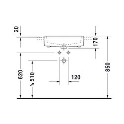 Duravit Vero Halbeinbauwaschtisch 470x550x170mm, Weiß Hochglanz, 1 HL, mit Überlauf... DURAVIT-0314550000 4021534484452 (Abb. 1)