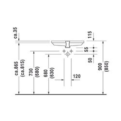 Duravit Design Classics Einbauwaschtisch 380x525x115mm, Weiß Hochglanz, WonderGlis... DURAVIT-03165300001 4021534310942 (Abb. 1)