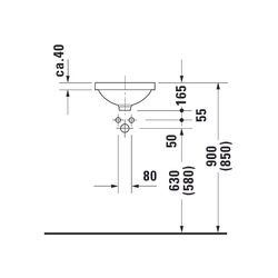 Duravit Architec Einbauwaschtisch 360x360x165mm, Weiß Hochglanz, ohne HLB, mit Über... DURAVIT-0319320000 4021534298080 (Abb. 1)