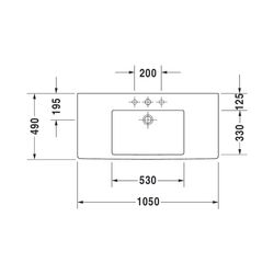 Duravit Vero Waschtisch 490x1050x170mm, WonderGliss, Weiß Hochglanz, Rechteckig, 1... DURAVIT-03291000001 4021534317460 (Abb. 1)