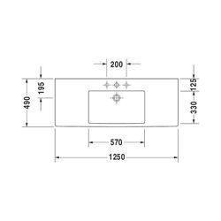 Duravit Vero Waschtisch 490x1250x170mm, WonderGliss, Weiß Hochglanz, Rechteckig, 1... DURAVIT-03291200001 4021534317507 (Abb. 1)