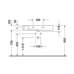 Duravit Vero Waschtisch 490x850x170mm, Weiß Hochglanz, Rechteckig, 1 Waschplatz/HL ... DURAVIT-0329850000 4021534317415 (Abb. 1)
