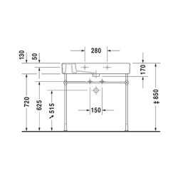 Duravit Vero Waschtisch 490x850x170mm, Weiß Hochglanz, Rechteckig, 1 Waschplatz/HL ... DURAVIT-0329850000 4021534317415 (Abb. 1)