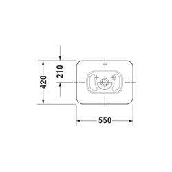 Duravit Design Classics Aufsatzbecken 550mm Weiß Hochglanz, rechteckig ohne HLB, mi... DURAVIT-0334520000 4021534333644 (Abb. 1)