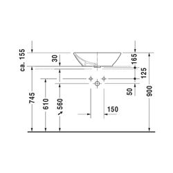 Duravit Design Classics Aufsatzbecken 550mm Weiß Hochglanz, rechteckig ohne HLB, mi... DURAVIT-0334520000 4021534333644 (Abb. 1)