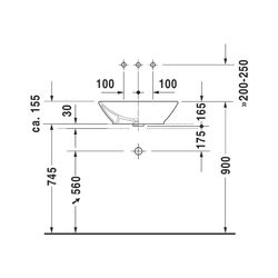 Duravit Design Classics Aufsatzbecken 550mm Weiß Hochglanz, rechteckig ohne HLB, mi... DURAVIT-0334520000 4021534333644 (Abb. 1)
