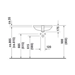 Duravit D-Code Einbauwaschtisch 290x495x210mm, Weiß Hochglanz, ohne HLB, mit Überla... DURAVIT-0338490000 4021534344084 (Abb. 1)