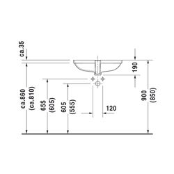 Duravit D-Code Einbauwaschtisch 430x560x210mm, Einbau von unten, Weiß Hochglanz, oh... DURAVIT-0338560000 4021534457852 (Abb. 1)