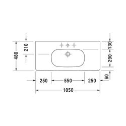 Duravit D-Code Waschtisch 480x1050x180mm, Weiß Hochglanz, Rechteckig, 1 Waschplatz... DURAVIT-03421000002 4021534457920 (Abb. 1)