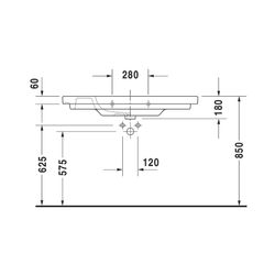 Duravit D-Code Waschtisch 480x1050x180mm, Weiß Hochglanz, Rechteckig, 1 Waschplatz... DURAVIT-03421000002 4021534457920 (Abb. 1)