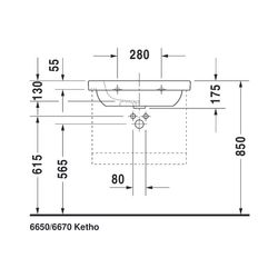 Duravit D-Code Waschtisch 485x650x175mm, Weiß Hochglanz, Rechteckig, 1 Waschplatz/... DURAVIT-03426500002 4021534822407 (Abb. 1)
