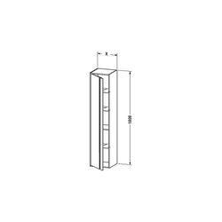 Duravit Ketho Hochschrank Dekor 360x400x1800mm Graphit Matt, 1 Tür L, Griffleiste ... DURAVIT-KT1255L4949 4021534941801 (Abb. 1)