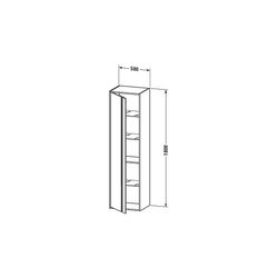 Duravit Ketho Hochschrank Dekor 360x500x1800mm Eiche Mattschwarz, 1 Tür R, Griffle... DURAVIT-KT1265R1616 4063382184252 (Abb. 1)