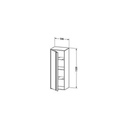 Duravit Ketho Halbhochschrank Dekor 360x500x1320mm Natur Eiche Matt, 1 Tür L, Grif... DURAVIT-KT1267L3030 4063382184207 (Abb. 1)