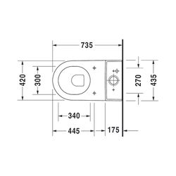 Duravit Starck 3 Stand WC für Kombination 735x435x435mm, Weiß Hochglanz, 6l, Tiefsp... DURAVIT-2104090000 4021534346842 (Abb. 1)