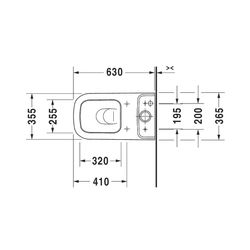 Duravit Happy D.2 Stand WC für Kombination 630x365x415mm, Weiß HG, HygieneGlaze, 4,... DURAVIT-2134092000 4053424325606 (Abb. 1)
