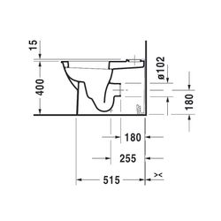 Duravit Darling New Stand WC für Kombination 630x370x415mm, Weiß Hochglanz, Wonder... DURAVIT-21380900001 4021534606229 (Abb. 1)