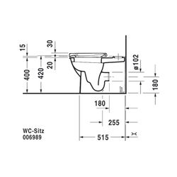 Duravit Darling New Stand WC für Kombination 630x370x415mm, Weiß Hochglanz, Wonder... DURAVIT-21380900001 4021534606229 (Abb. 1)