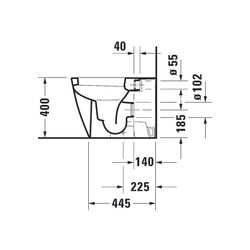 Duravit Happy D.2 Stand WC 570x365x400mm, Weiß HG, Back to wall, 4,5/3l, Tiefspüler... DURAVIT-2159090000 4021534856105 (Abb. 1)