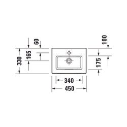 Duravit White Tulip Handwaschbecken 330x450x135mm, Weiß Hochglanz, WonderGliss, Re... DURAVIT-07374500411 4063382002211 (Abb. 1)