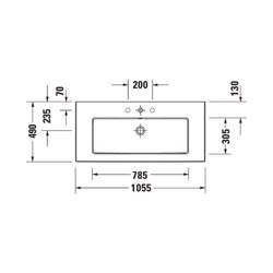 Duravit White Tulip Waschtisch 490x1055x155mm, WonderGliss, Weiß Hochglanz, Rechte... DURAVIT-23631000601 4053424980072 (Abb. 1)