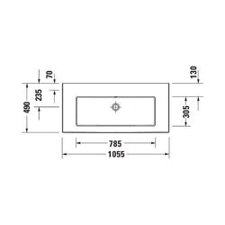 Duravit White Tulip Waschtisch 490x1055x155mm, WonderGliss, Weiß Hochglanz, Rechte... DURAVIT-23631000601 4053424980072 (Abb. 1)