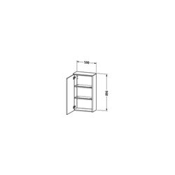 Duravit XSquare Halbhochschrank Dekor 236x500x896mm Flanell Grau SDM, 1 Tür L, 2 G... DURAVIT-XS1303L9090 4053424570242 (Abb. 1)