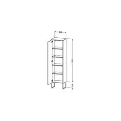 Duravit XSquare Hochschrank Dekor 356x500x2016mm Schwarz HG, 1 Tür R, Grifflos, 4 ... DURAVIT-XS1314R4040 4053424574189 (Abb. 1)