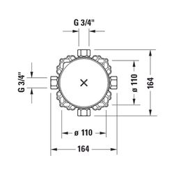 Duravit Bluebox G 3/4", Montageart Unterputz, mit Vorabsperrung, Einbautiefe 75-1... DURAVIT-GK0900001000 4053424467641 (Abb. 1)