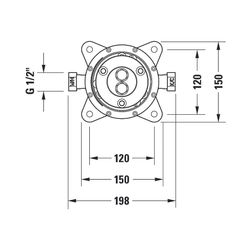 Duravit Grundkörper Unterputz bodenstehend G 1/2"... DURAVIT-GK5900003000 7612158492441 (Abb. 1)