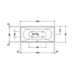Duravit DuraSquare Badewanne 485x750x1600mm, 160l, Mattweiß, Rechteckig, Freis... DURAVIT-700460000000000 4063382014276 (Abb. 1)