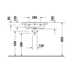 Duravit D-Neo Waschtisch 480x650x160mm, Weiß Hochglanz, Rechteckig, 1 Waschplatz/HL... DURAVIT-2367650000 4063382015624 (Abb. 1)
