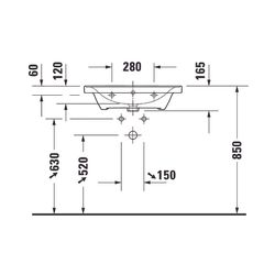Duravit D-Neo Waschtisch 480x650x160mm, Weiß Hochglanz, Rechteckig, 1 Waschplatz/HL... DURAVIT-2367650000 4063382015624 (Abb. 1)
