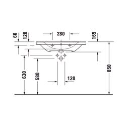 Duravit D-Neo Waschtisch 480x800x165mm, Weiß Hochglanz, Rechteckig, 1 Waschplatz/HL... DURAVIT-2367800000 4053424981970 (Abb. 1)