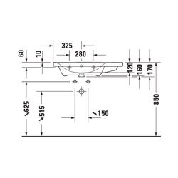 Duravit D-Neo Waschtisch 480x800x165mm, Weiß Hochglanz, Rechteckig, 1 Waschplatz L,... DURAVIT-2369800060 4063382016805 (Abb. 1)