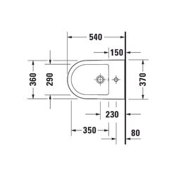 Duravit D-Neo Wandbidet 540x360x400mm, Weiß Hochglanz, 1 HL, HLB, Überlauf, verdeck... DURAVIT-2294150000 4063382017185 (Abb. 1)